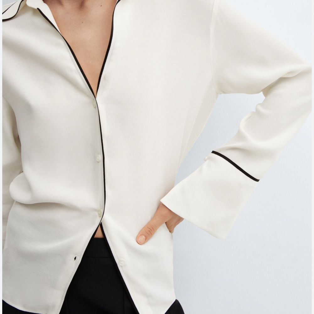 NWT Mango blouse with piping size 18 - Picture 2 of 7